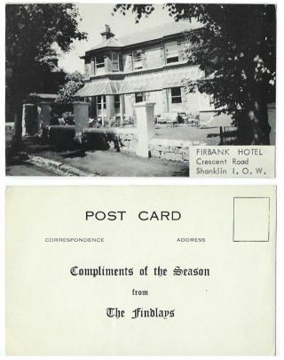 James Findlay Christmas Postcard - Image Of Hotel On Isle Of Wight - Ca.  1950s/60s - Pc
