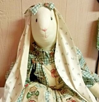 Vintage Vacuum Cleaner Sweeper Cover Primitive Country Kitchen BUNNY w/ Apron 2
