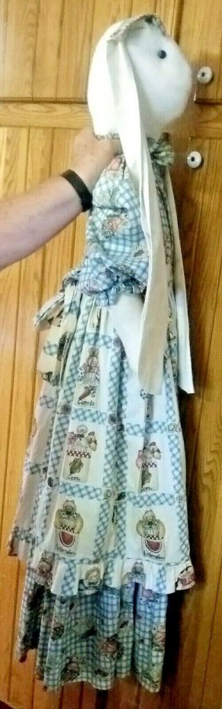 Vintage Vacuum Cleaner Sweeper Cover Primitive Country Kitchen BUNNY w/ Apron 7