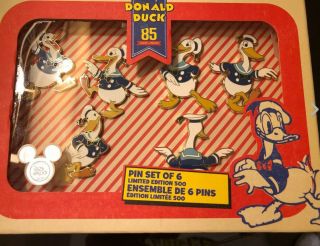 Donald Duck 85th Anniversary Pin Set Le 500 Disney Store D23 Expo 2019