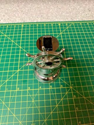 VINTAGE 1940 s Helm ' s Wheel Table Lighter Nautical Ship ' s Wheel MADE IN USA 2