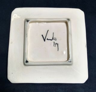 Collectable Vande Aboriginal Ceramic Art piece - Signed square plate 3
