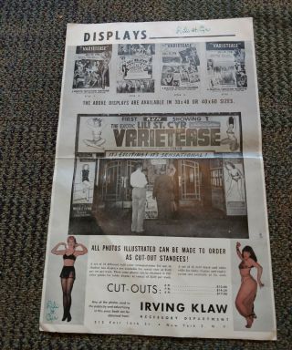1950,  s IRVING KLAWS VARIETEASE PRESS KIT,  LILI ST CYR,  BETTY PAGE, 5