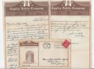 Eppley Hotel,  Omaha Nebraska 1924 Letter,  Cover,  Letterhead