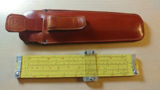 Vintage Pickett Eckel N600 - Es Slide Rule Log Speed Model W/ Leather Case