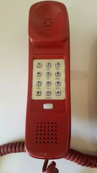 VINTAGE WESTERN ELECTRIC TRIMLINE PUSH - BUTTON RED PHONE (PHONE) 7