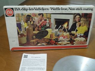 Vintage Waffle Iron Heart Shape Maker Nonstick Norway Primitive Farm 203752 CIB 6