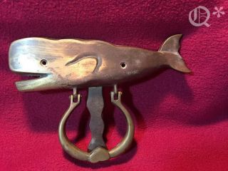 Vintage Solid Brass Whale Door Knocker
