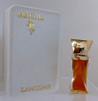 Vintage Lancome " Magie " Miniature Perfume Bottle With White Presentation Box