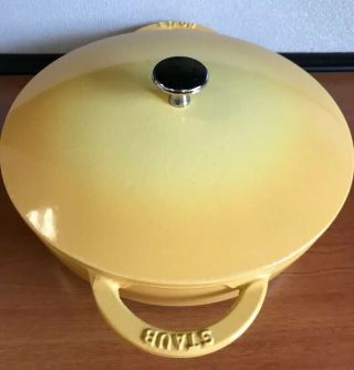 Staub French Enamel Cast Iron Yellow Dutch Oven Pot 24 Oval