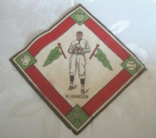 Antique 1914 Baseball Tobacco Felt Blanket Walter Johnson