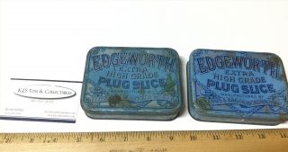 2 Vintage Tobacco Edgeworth Plug Case Tin Advertising Pipe Tobacco