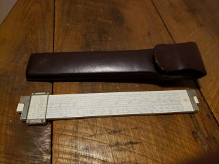 Vintage Post Versalog 1460 Hemmi Bamboo Slide Rule Model W/leather Case Japan