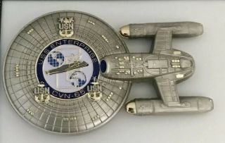 Star Trek Space Ship Starship Uss Enterprise Cvn - 65 Trekkie Military Coin Kirk