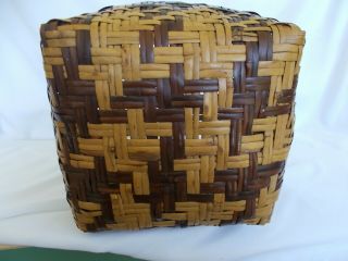 Early 20th Century Cherokee River Cane Single Woven Basket With Bentwood Handle 6