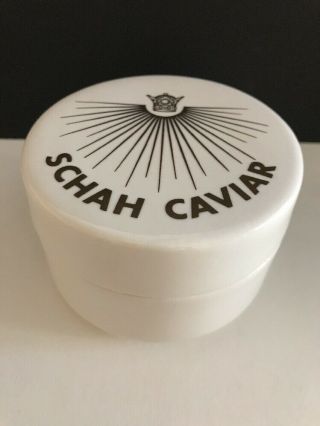 Vintage Schah Caviar Ceramic Box Jar Iran