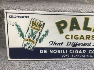 1930s Palm Cigars Embossed Tin Sign De Nobli Cigar Company NY Smoke Tobacco 4