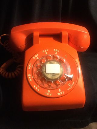 Vintage Orange Retro Rotary Dial Phone