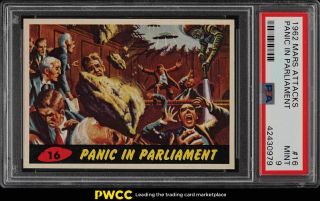1962 Topps Mars Attacks Panic In Parliament 16 Psa 9 (pwcc)
