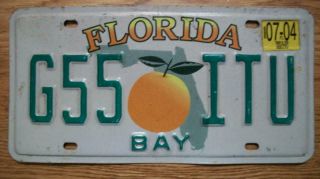 Single Florida License Plate - 2004 - G55 Itu - Bay County