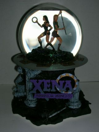 Xena Warrrior Princess Snow Globe Xena - Gabrielle Music Box 12  High.  & Box