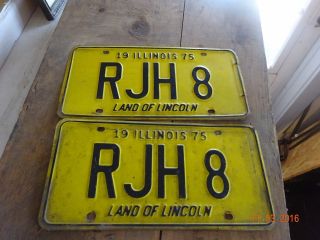 1975 Set Illinois Il License Plate Rjh8