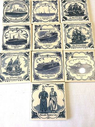 10 Holland American Coasters Tiles Cork Backed