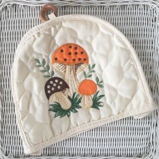 Vintage Merry Mushroom Quilted Toaster Cover Retro 70s Kitchen