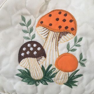 Vintage Merry Mushroom Quilted Toaster Cover Retro 70s Kitchen 2