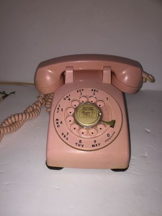 Vintage Rose Pink Western Electric Bell System Rotary Dial Phone 11/1958
