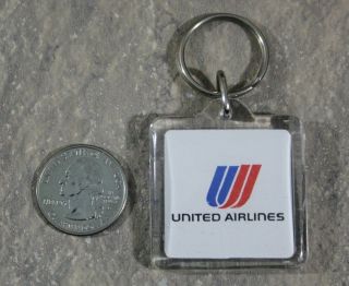 United Airlines Vintage Logo Plastic Keychain Key Ring 32782