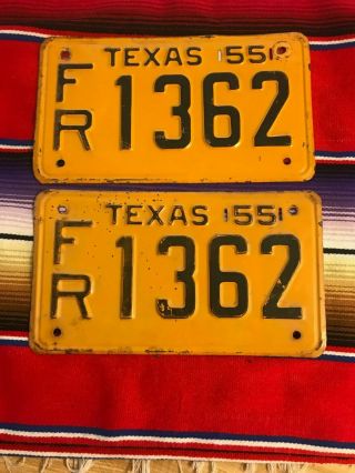 1955 Texas License Plates Fr1362