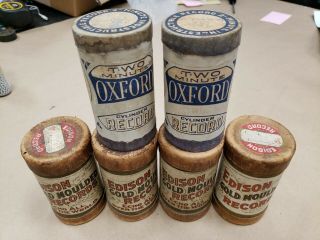 4 Edison Cylinder Records In Round Boxes 2 Oxford