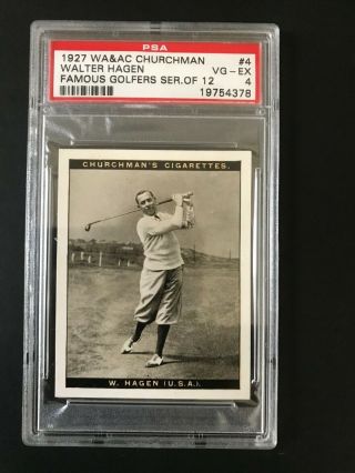 1927 Churchman Famous Golfers Ser.  Of 12 - Large: Walter Hagen 4 Psa Grade 4