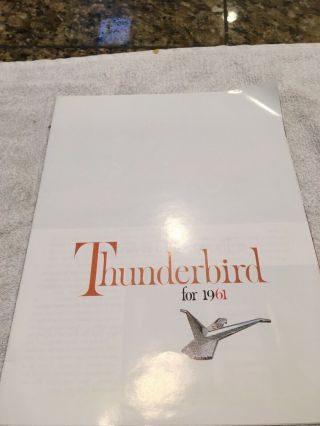 1961 Thunderbird Sales Brochure,  Color,  Xlnt