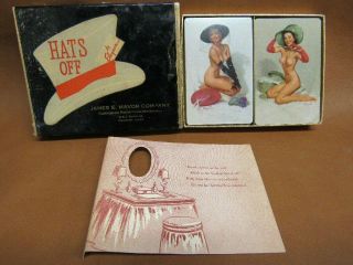 Hats Off Gil Elvgren Complete Two Deck Playing Card Set Pin - Up Girls Nude Naked