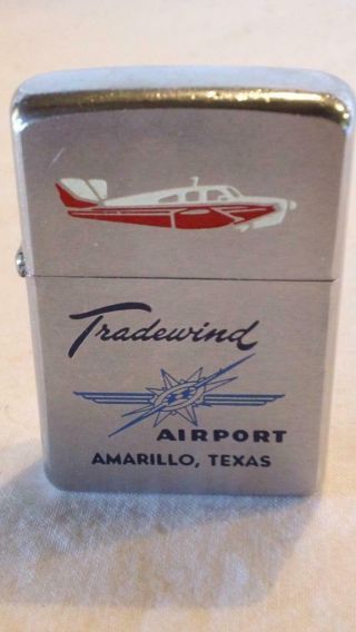 1961 Amarillo Tradewind Airport Advertising Zippo Lighter -
