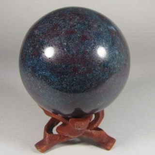 2.  5 " Ruby In Kyanite Sphere Ball W/ Stand - India - 63mm - 1 Lb.