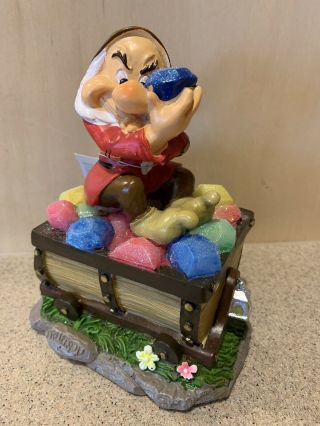 Disney Snow White Seven Dwarfs Solar Garden Figurines Mine Train Set of 7,  NWT 8