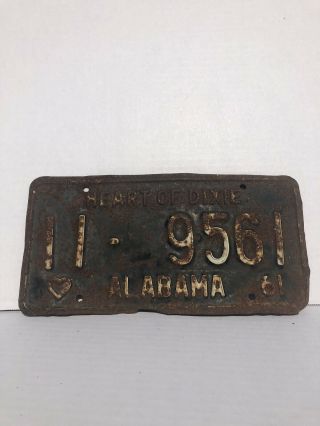 1961 Alabama License Plate Calhoun County Car Tag