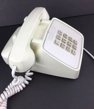 Vtg Desk Telephone Push Button Tan GTE Push Button 1976 Automatic Electric MI316 3
