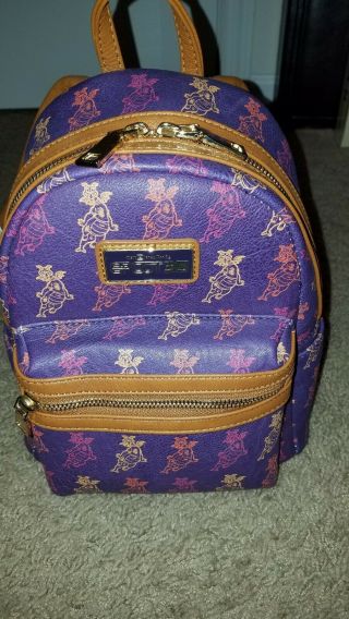 Disney Parks Wdw Epcot 35th Anniversary Figment Loungefly Mini Backpack