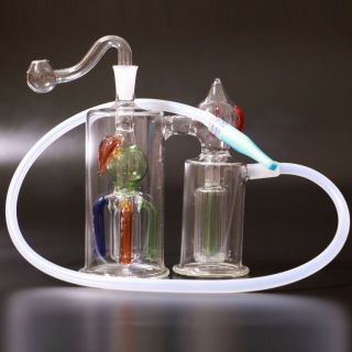 Glass Bong Water Pipe Bubble Glassware Water Smoking Pipe 12cm 10mm