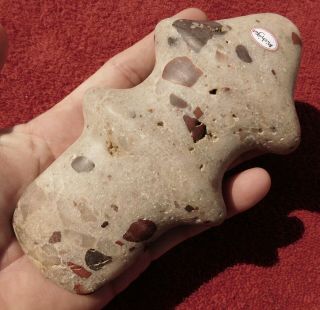 MUSEUM QUALITY COLORFUL PUDDINGSTONE ST JOSEPH CO MICHIGAN BARBED TROPHY AXE 3