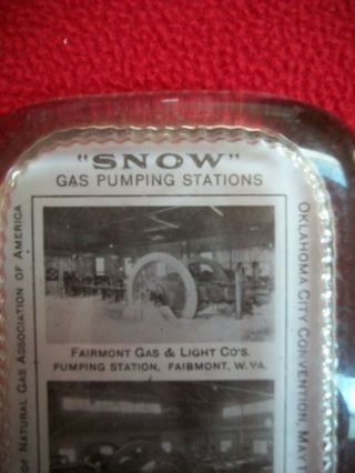 Vintage Snow Gas Pumping Station Glass Paperweight Oklahoma City May 17 1910 2