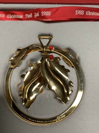 1987 - 1995 24 carat gold plated GEORG JENSEN Christmas Ornament 2