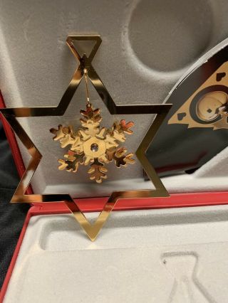 1987 - 1995 24 carat gold plated GEORG JENSEN Christmas Ornament 5