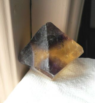 2.  5 x 2.  5 - Natural Octahedron Fluorite - Rare Deep Purple & Medium Yellow 6