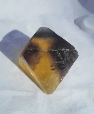 2.  5 x 2.  5 - Natural Octahedron Fluorite - Rare Deep Purple & Medium Yellow 7