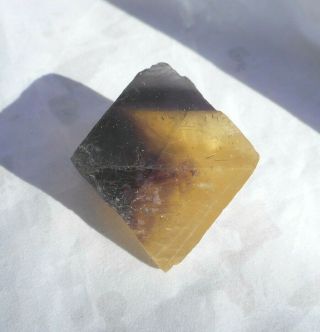 2.  5 x 2.  5 - Natural Octahedron Fluorite - Rare Deep Purple & Medium Yellow 8